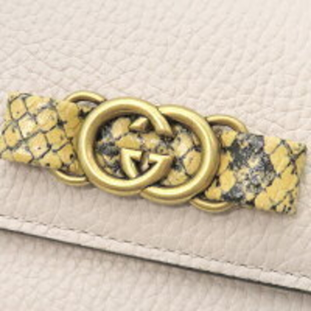 Gucci Interlocking GG Python Wallet White Leather - image 7
